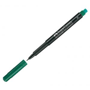 Permanentinis rašiklis Faber-Castell Multimark S, su trintuku, 0,4mm, žalios spalvos