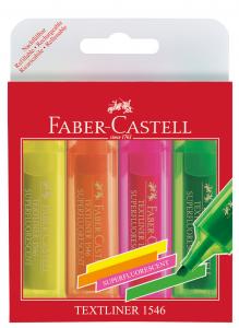 Teksto žymeklių Faber-Castell rinkinys, superfluorascensiniai, 4 spalvos