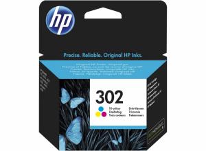 Rašalo kasetė HP F6U65AE, Nr, 302, trispalvė, 165 psl, originali