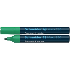 Permanentinis žymeklis Schneider 230, 1-3mm, apvaliu galiuku, žalios spalvos