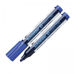 Žymeklis baltai lentai ir bloknotams Schneider Maxx 290, 1-3mm, apvali galvutė, mėlynos spalvos