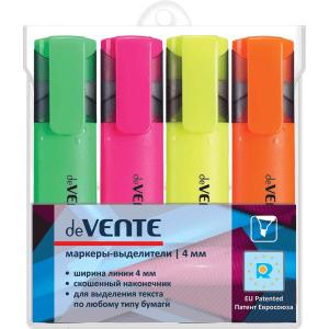 Teksto žymeklių rinkinys deVENTE, 1-5mm, kirstu galiuku, 4 spalvų