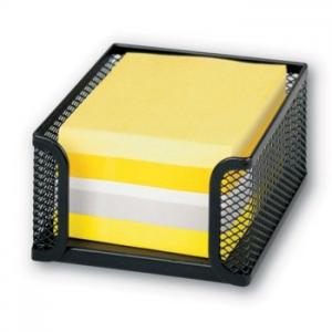 Dėklas užrašų lapeliams Office Depot, 95x95x55mm, perforuotas, metalinis, juodos spalvos