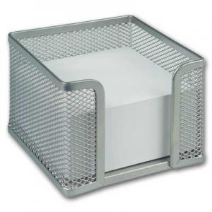 Dėklas užrašų lapeliams Office Depot, 95x95x55mm, perforuotas, metalinis, sidabrinės spalvos