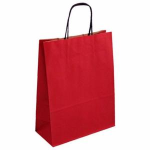 Maišelis popierinis Toptwist su rankenėlėmis, žalios spalvos liniuotas  320x140x420mm
