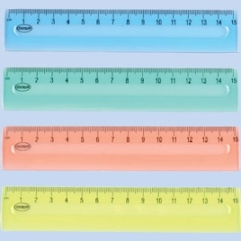 *Liniuotė Centrum, 15cm, plastikinė, skaidri, įvairių spalvų