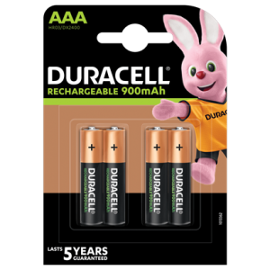Elementai Duracell įkraunami,  AAA (DX2400; HR03) 1,2V, 900 mAh, NiMH, 2 vnt