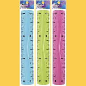 Liniuotė deVENTE Flex, skaidri, 15cm, įvairių spalvų