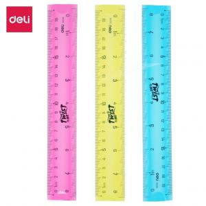Liniuotė DELI E6208 20cm, įvairių spalvų